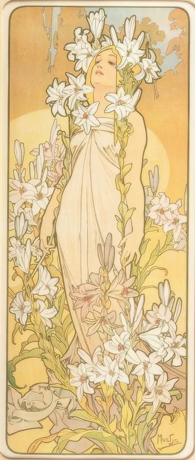 Lilie od Alphonse Mucha