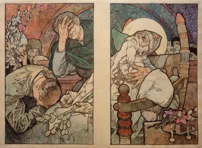 Okno svatého Víta v Praze, karton 1931 od Alphonse Mucha