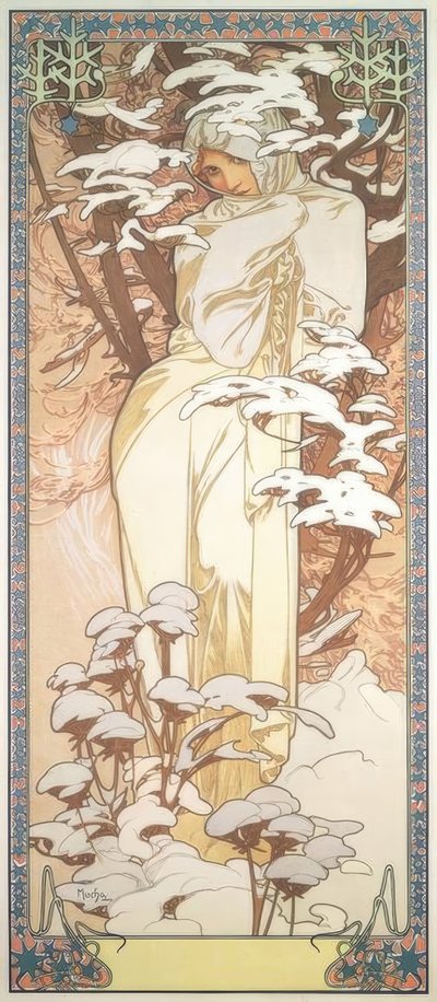 Zima od Alphonse Mucha