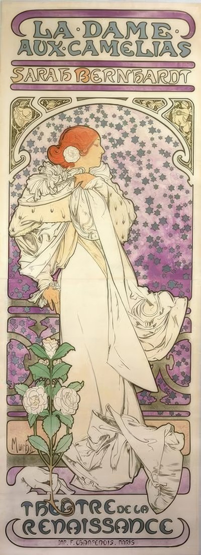 La Dame aux Camelias / Renesanční divadlo od Alphonse Mucha