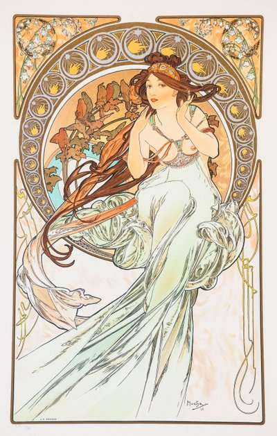 La Musica Ze série The Arts, 1898. od Alphonse Mucha