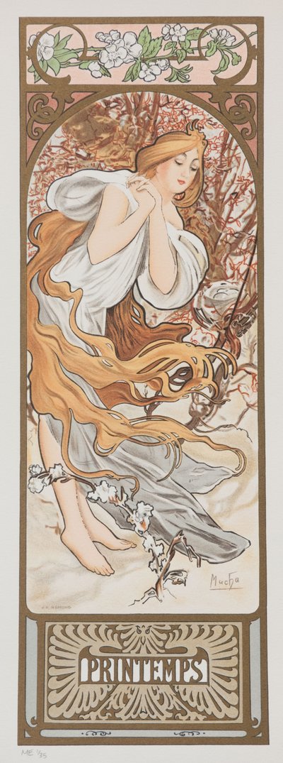 Roční období. Jaro, 1897. od Alphonse Mucha