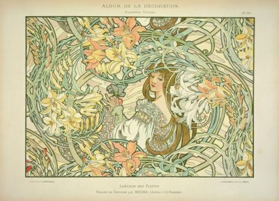 lilie od Alphonse Mucha