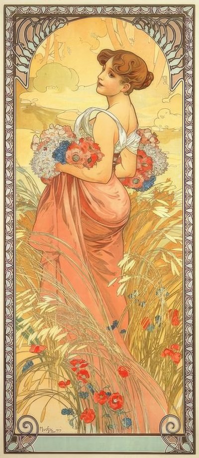 Léto od Alphonse Mucha