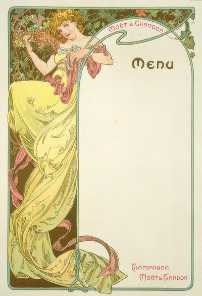 Moët & Chandon / Menu od Alphonse Mucha