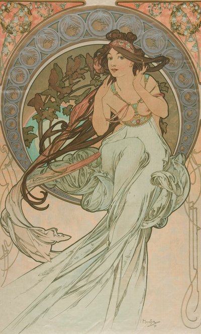 Hudba z umění, 1898 od Alphonse Mucha