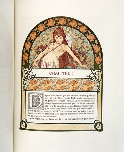 Stránka z Ilsee, princezna de Tripolis, 1897 od Alphonse Mucha