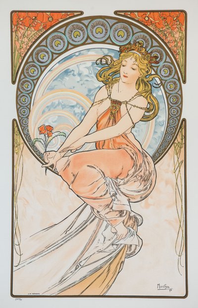 Obraz ze série The Arts, 1898. od Alphonse Mucha