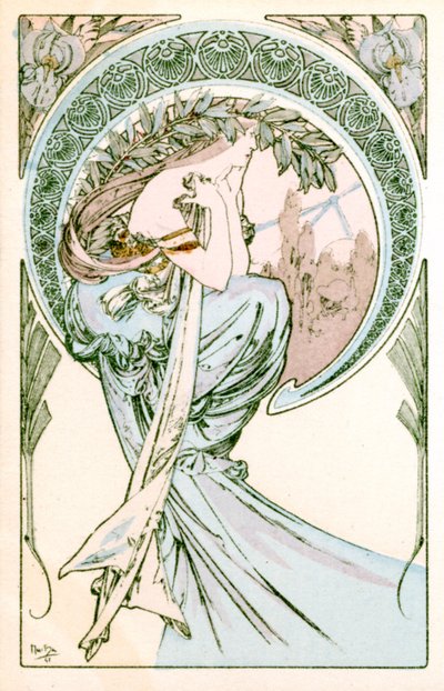 "Poezie", 1900 od Alphonse Mucha