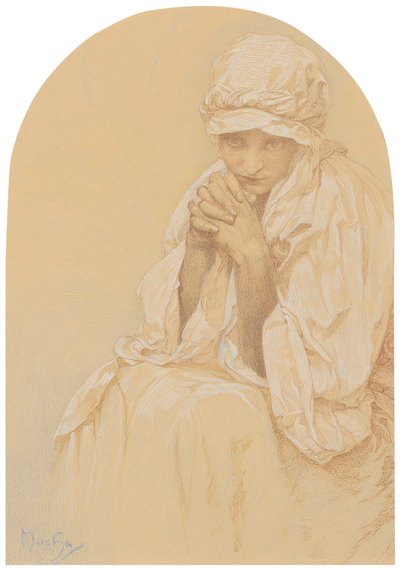 Portrét Jaroslavy, umělkyně Dcera, c. 1924. od Alphonse Mucha