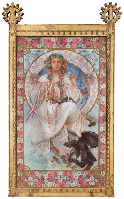 Portrét Josephine Crane-Bradleyové jako Slavie od Alphonse Mucha