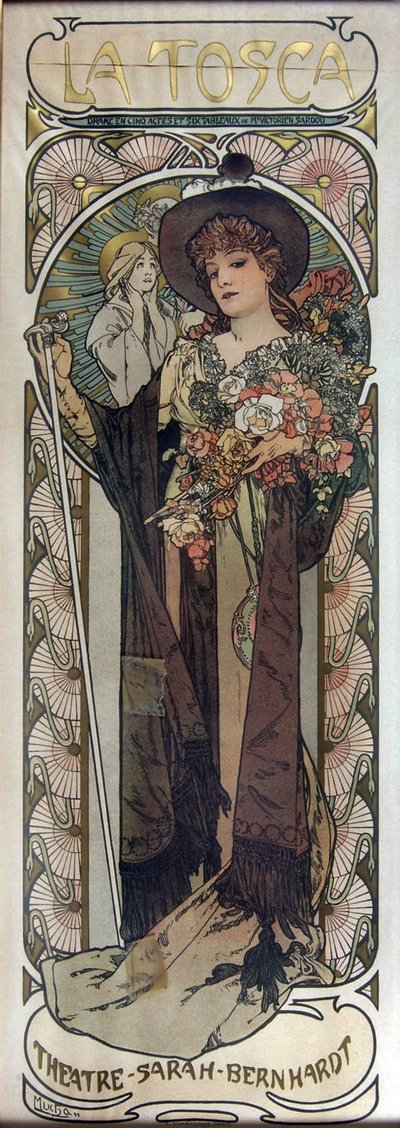 Plakát pro hru Play La Tosca od Victoriena Sardoua, 1899 od Alphonse Mucha