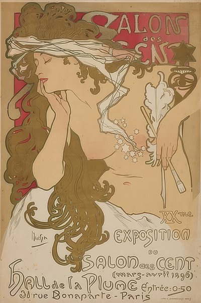 Salon / des / cent. Francie, Paříž, 1896 od Alphonse Mucha