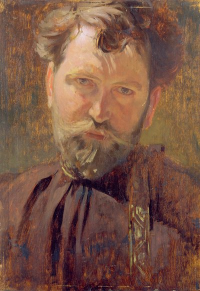 Autoportrét (Autoportrét) Alfonse Marie (Alfons-Marie) Mucha (1860-1939), Olej na plátně 1899, Muzeum Alfonse Muchy, Praha od Alphonse Mucha