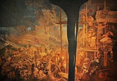 Obrana Szigetu proti Turkům Nicholas Zrinsky Cyklus Slovanská epopej od Alphonse Mucha