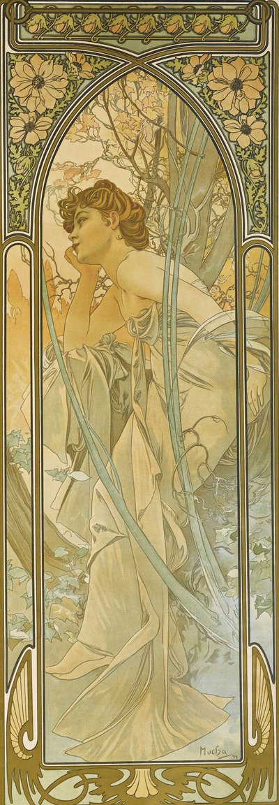 The Times of the Day: Večerní sen od Alphonse Mucha