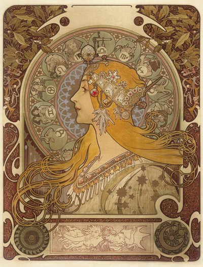 Zodiac, 1896 od Alphonse Mucha