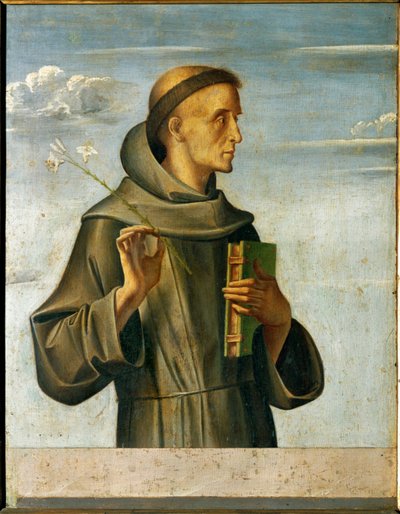 Svatý Antonín Paduánský (tempera na dřevě) od Alvise (and workshop) Vivarini