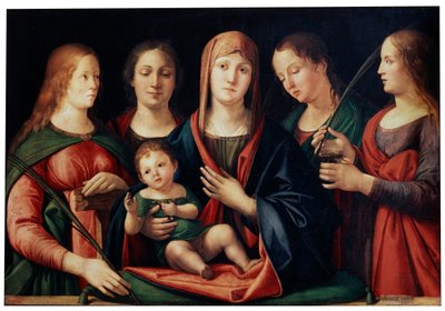 Madona s dítětem s Marií Magdalenou, svatou Kateřinou a dvěma svatými, 1504 od Alvise Vivarini