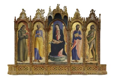 Madona s dítětem na trůně a svatými Františkem, Petrem od Alvise Vivarini