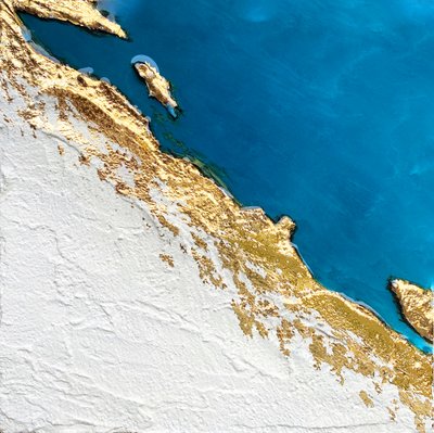 Reliefní mapa Zlatého pobřeží od Alyson Storms