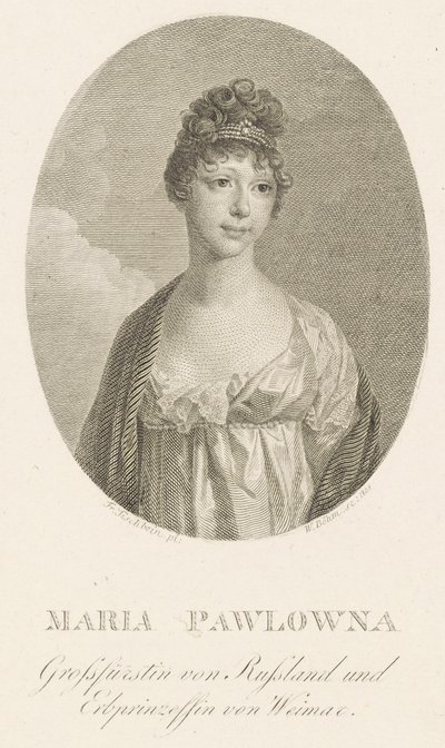 Velkokněžna Maria Pavlovna Ruska 1786-1859, velkovévodkyně Saxe-Weimar-Eisenach, 1808. od Amadeus Wenzel Boehm