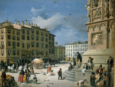 Amanzia Guerillot Inganni, Piazza del Duomo, 1850 od Amanzia Guérillot