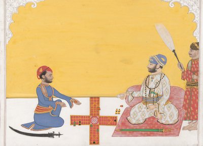 Maharaja Sovan Singh hraje Pachisi, K. 1868. od Ambav