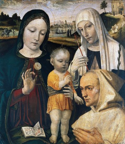 Madona s dítětem, svatá Kateřina Sienská a kartuziánský mnich, c. 1490. od Ambrogio Bergognone