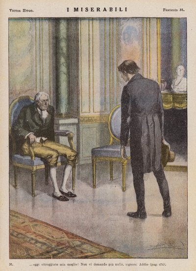 Ilustrace k Bídníkům od Victora Huga (barevná litografie) od Ambrogio Lombardi