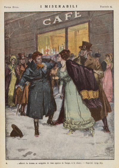 Ilustrace k Bídníkům od Victora Huga (barevná litografie) od Ambrogio Lombardi