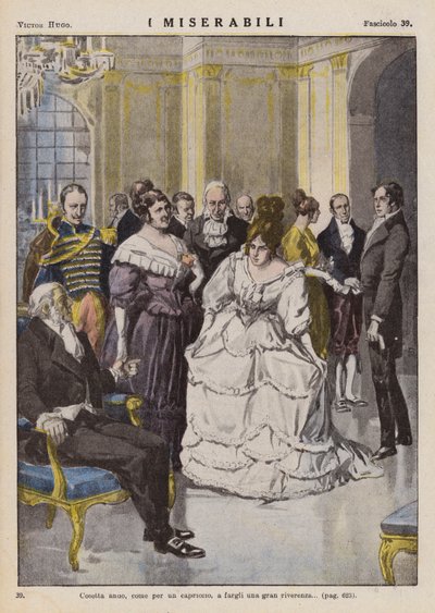 Ilustrace k Bídníkům od Victora Huga (barevná litografie) od Ambrogio Lombardi