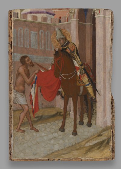 Svatý Martin z Tours dělící svůj plášť s žebrákem od Ambrogio Lorenzetti