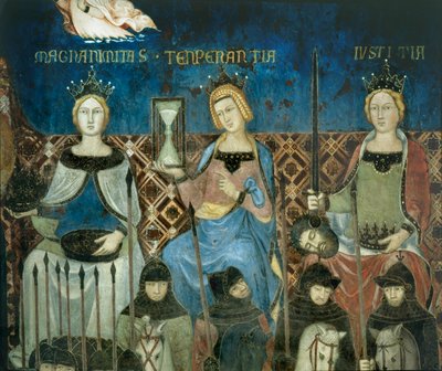 Alegorie dobré vlády ... (nástěnná malba) od Ambrogio Lorenzetti