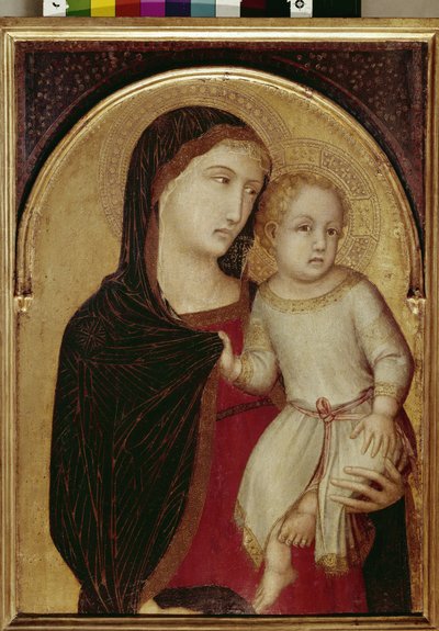Panna a dítě (tempera a plátek zlata na dřevě, cca 1335) od Ambrogio Lorenzetti