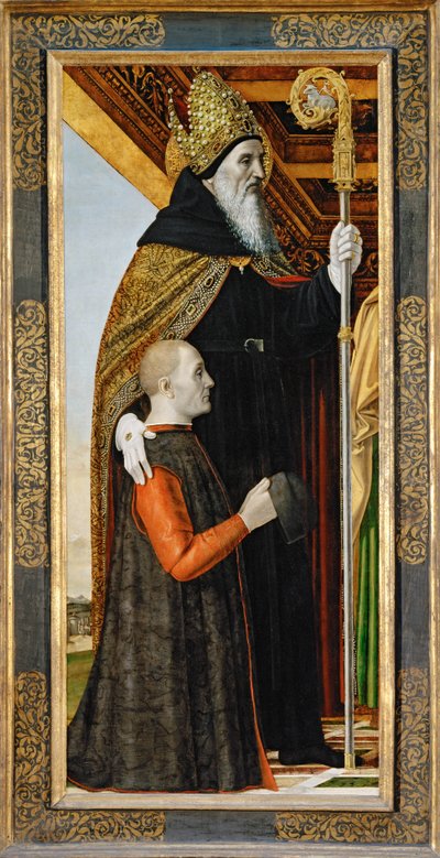 Heiliger Augustinus und ein kniender Spender von Ambrogio da Fossano (c.1460-1523)