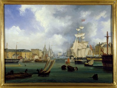 Přístav Le Havre, Grand Bassin, Louis Garneray, sd. kolem 1820, Olej na plátně, V. 0,330; L. 0,460. CCIP Sb. od Ambroise Louis Garneray