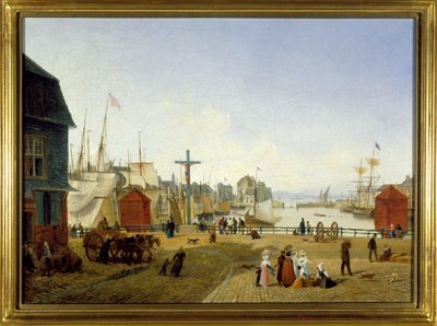 Přístav Honfleur, Louis Garneray, sd. kolem 1820, Olej na plátně, V. 0,330; L. 0,460. CCIP Sb. od Ambroise Louis Garneray
