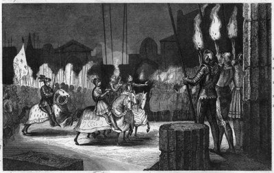 Karel VIII vstupuje do Říma v roce 1494, aby byl prohlášen císařem Orientu - Karel VIII. (1470-1498) vstoupil do Říma 31. prosince 1494. Byl prohlášen císařem Orientu, než se tam vydal do Neapole, aby zde uplatnil svá práva - Rytina z roku 1825 v “ Histoir od Ambroise Tardieu