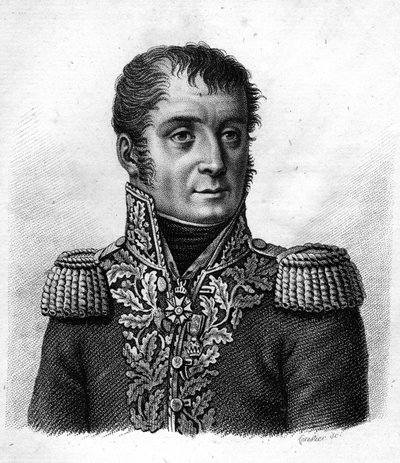 Generál Mouton - Duvernet (Régis Barthélemy, baron Mouton-Duvernet) Francouzský generál (1769 až 1816). v „Portrétech francouzských generálů po vítězstvích a bitvách Francouzů““. Vyryl Ambroise Tardieu v roce 1818. Sbírka Stella. od Ambroise Tardieu