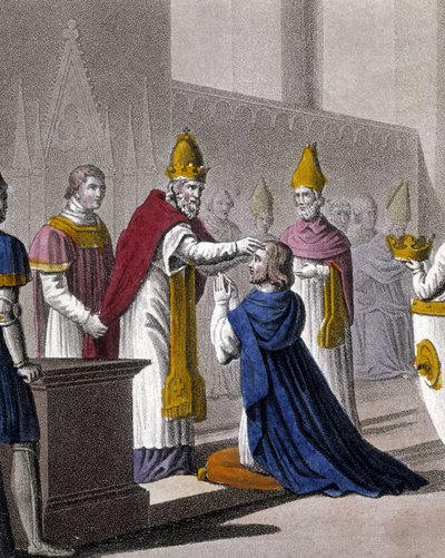 Louis II byl vysvěcen podruhé na koncilu v Troyes Janem VIII. v roce 879 (detail 33595). Navrhl a vyryl Ambroise Tardieu v roce 1825. od Ambroise Tardieu
