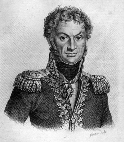 Pierre Cambronne (1770-1842), francouzský generál- v „Portrétech francouzských generálů po vítězstvích a výbojích Francouzů“. Vyryl Ambroise Tardieu v roce 1818. Sbírka Stella. od Ambroise Tardieu