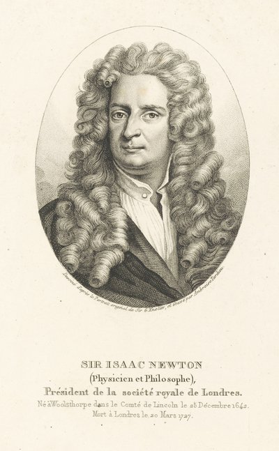 Portrét sira Isaaca Newtona 1642-1727, c. 1830-1840. od Ambroise Tardieu