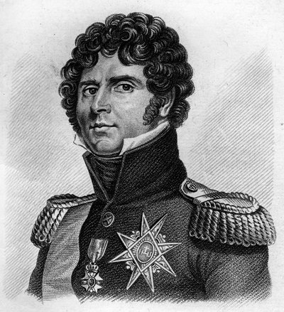 portrét Charles Jean - Baptiste Bernadotte (1763-1844), maršál Francie, švédský a norský král Karel XIV. In “Portréty francouzských generálů””. Vyryl Ambroise Tardieu v roce 1818. Sbírka Stella od Ambroise Tardieu
