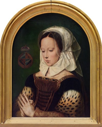 Žena při modlitbách (olej na panelu) od Ambrosius (after) Benson