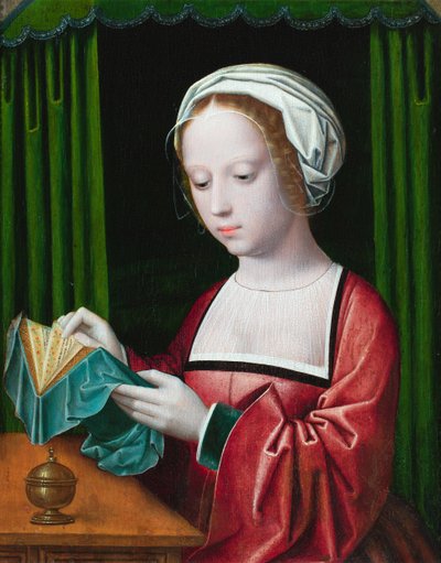 Čtení z Magdaleny (olej na panelu) od Ambrosius (follower of) Benson