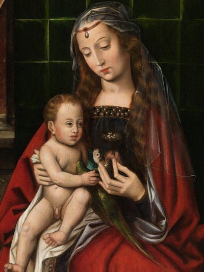 Detail Madonny (olej na panelu) od Ambrosius Benson