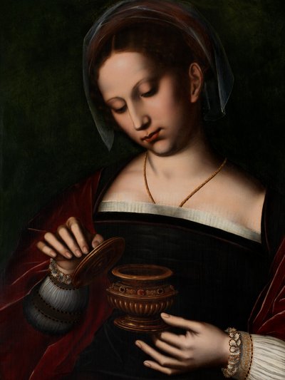 Detail Marie Magdaleny (olej na plátně) od Ambrosius Benson