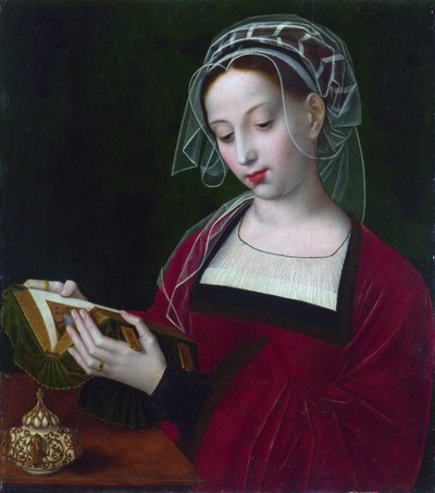 ""Čtení Marie Magdaleny"" Obraz Ambrosia Bensona (1495-1550) kolem roku 1525 Londýnská národní galerie od Ambrosius Benson