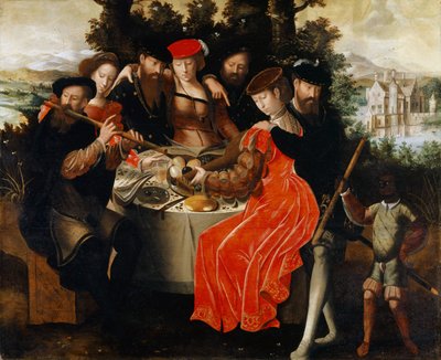 Music Making Company Outdoors, c.1540-50 od Ambrosius Benson